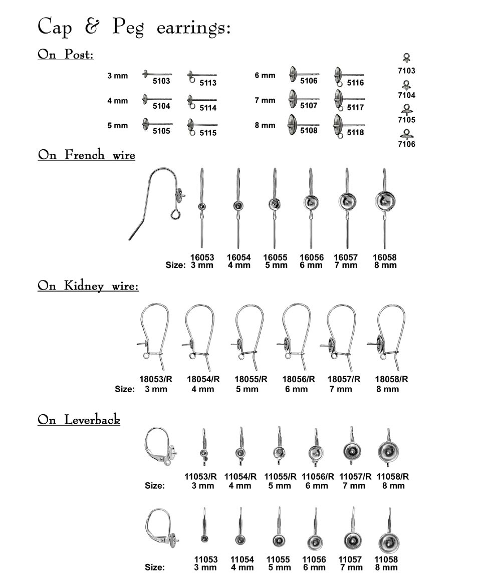 Cap & peg earrings